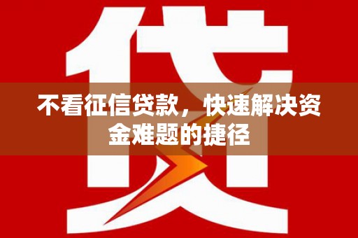 坪林不看征信贷款，快速解决资金难题的捷径