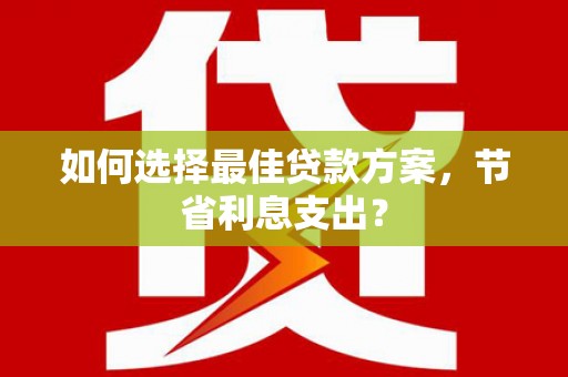 坪林如何选择最佳贷款方案，节省利息支出？