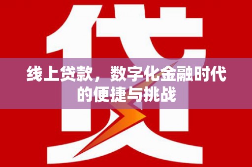 坪林线上贷款，数字化金融时代的便捷与挑战