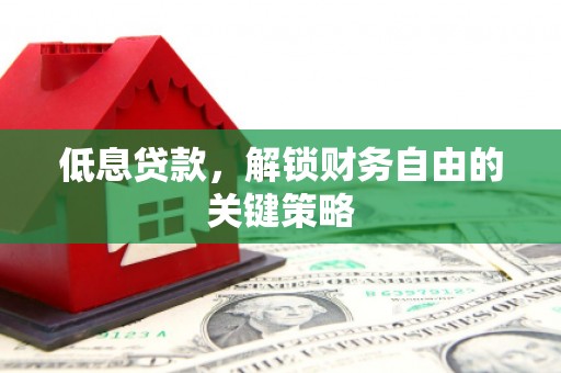 坪林低息贷款，解锁财务自由的关键策略