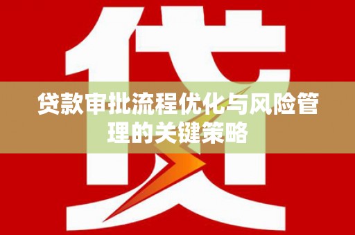 坪林贷款审批流程优化与风险管理的关键策略