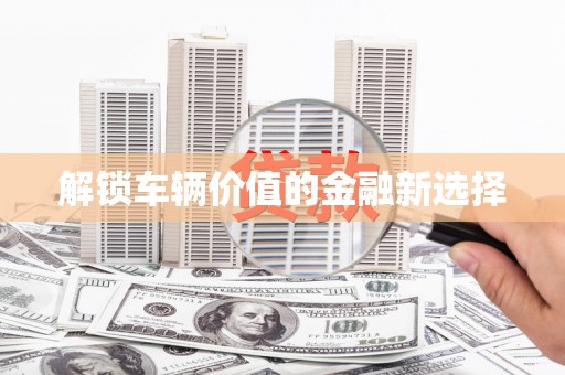坪林解锁车辆价值的金融新选择