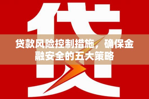 坪林贷款风险控制措施，确保金融安全的五大策略