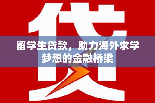 坪林留学生贷款，助力海外求学梦想的金融桥梁