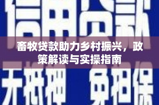 坪林畜牧贷款助力乡村振兴，政策解读与实操指南