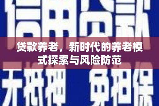 坪林贷款养老，新时代的养老模式探索与风险防范