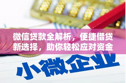 坪林微信贷款全解析，便捷借贷新选择，助你轻松应对资金需求